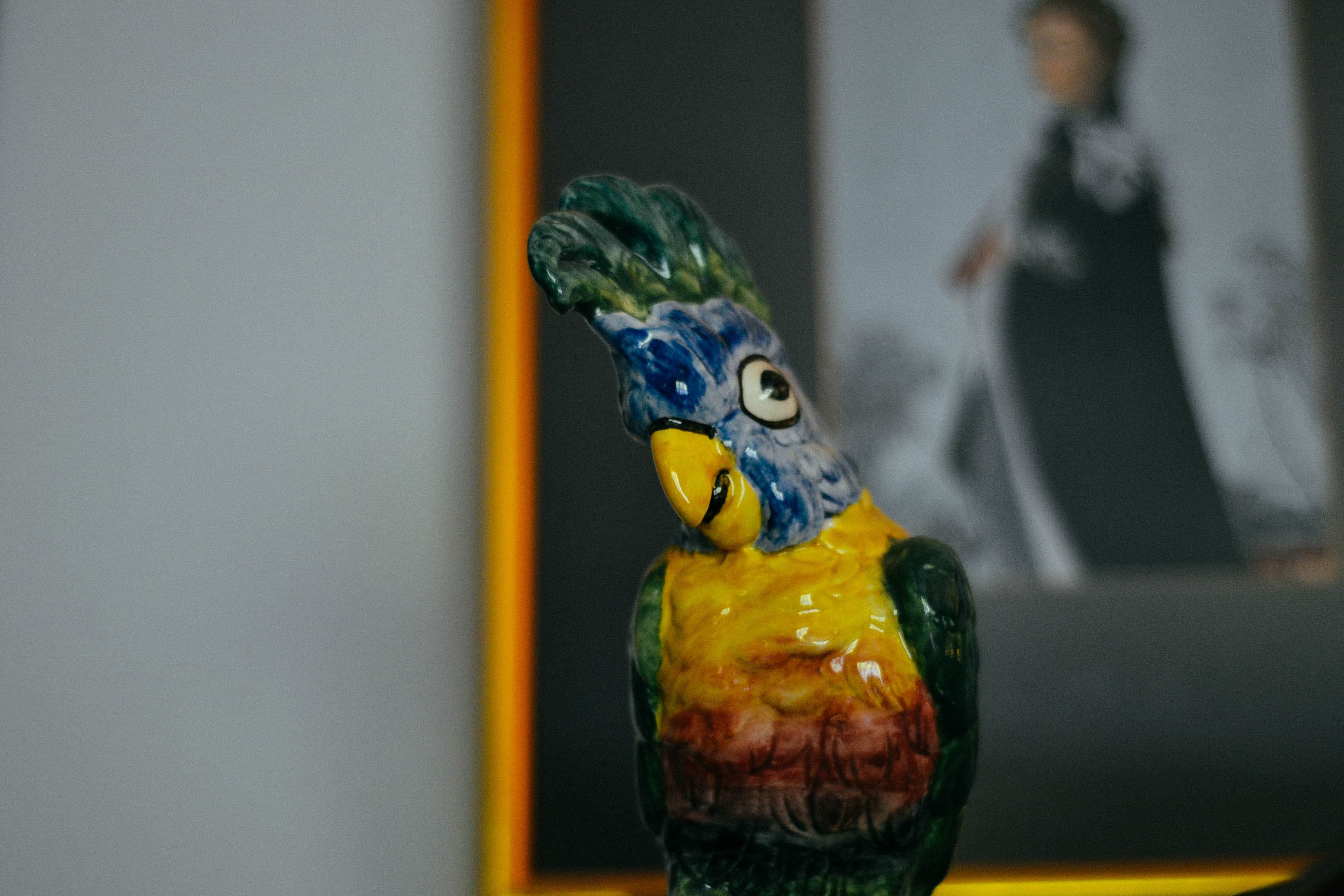 A parrot figurine